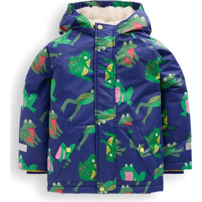 Mini Boden Kids' Fleece Lined Hooded Jacket In Blue