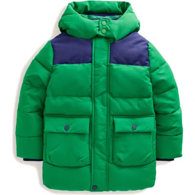 Mini Boden Kids' Fleece Lined Padded Coat In Highland Green