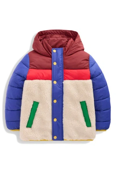 Mini Boden Kids' Fleece Trim Hooded Jacket In Multi