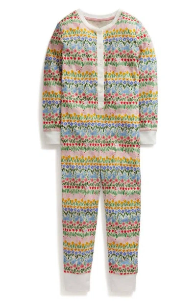 Mini Boden Kids' Floral Cotton Fitted One-piece Pajamas In Spring Time Floral