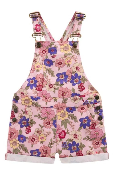 Mini Boden Kids' Floral Denim Shortalls In Multi