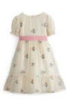 MINI BODEN KIDS' FLORAL EMBROIDERED ORGANZA PARTY DRESS