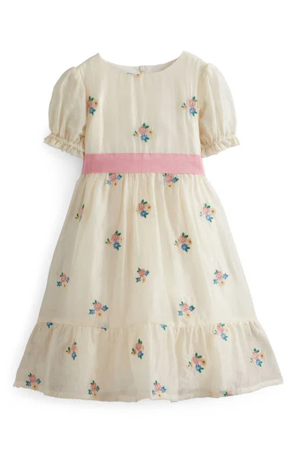 sachin and babi light blue dress Baby girl's dress with embroidered details main image 1