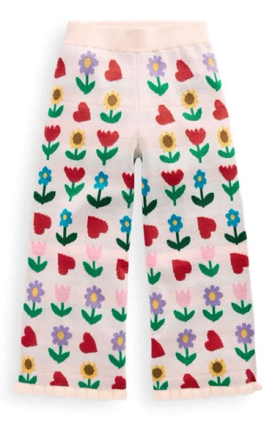 Mini Boden Kids' Floral Jacquard Cotton Knit Pants
