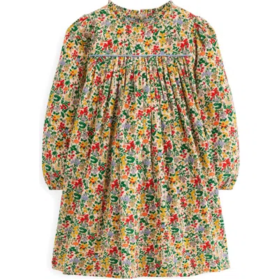 Mini Boden Kids' Floral Long Sleeve Corduroy Dress In Multi