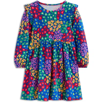 Mini Boden Kids' Floral Long Sleeve Cotton Jersey Dress In Multi