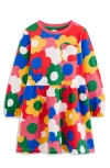 Mini Boden Kids' Floral Long Sleeve Cotton Sweatshirt Dress In Multi