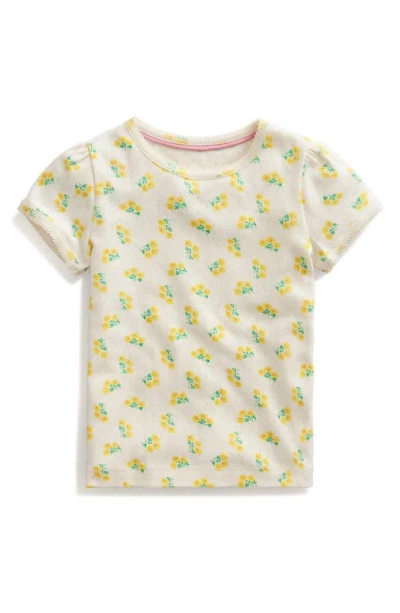 Mini Boden Kids' Floral Pointelle Cotton T-shirt In Ditsy Floral