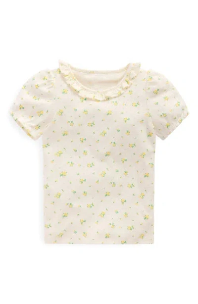 Mini Boden Kids' Floral Pointelle Cotton T-shirt In Rosebud Floral