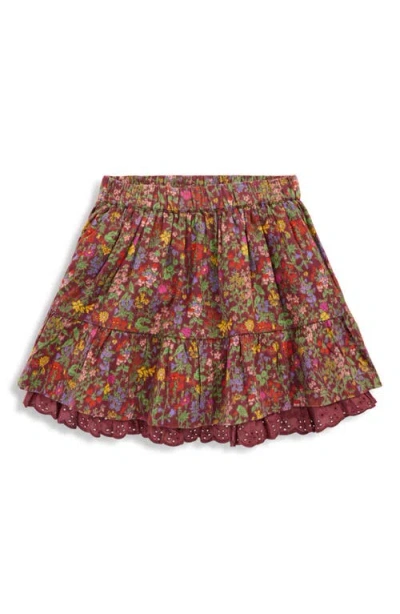 Mini Boden Kids' Floral Print Woven Skirt In Multi