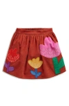 Mini Boden Appliqué Skirtroasted Chestnut Tulip Cord Girls Boden In Roasted Chestnut Tulip Cord