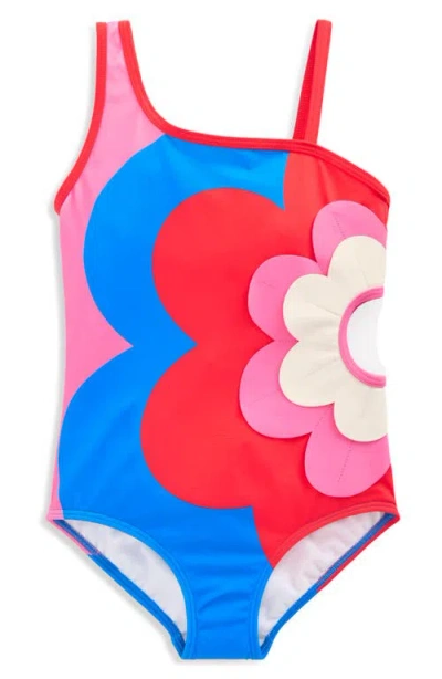 Mini Boden Kids' Flower Appliqué One-piece Swimsuit In Multi