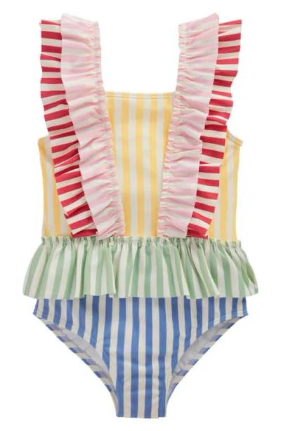 Mini Boden Kids' Frill Peplum One-piece Swimsuit In Multi