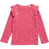 Mini Boden Kids' Frill Sleeve Pointelle Top In Red