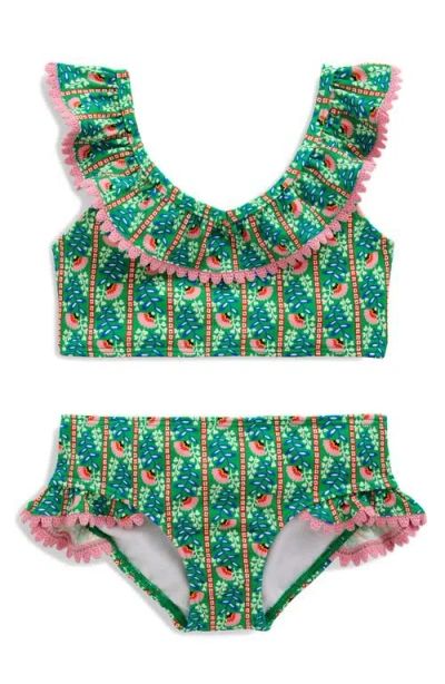 Mini Boden Kids' Frill Two-piece Swimsuit In Multi