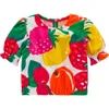 Mini Boden Kids' Fruit Print Tiered Terry Cloth Top In Multi Giant Fruit