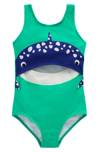 Mini Boden Kids' Fun Cutout One-piece Swimsuit In Black