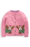 Mini Boden Kids' Fun Intarsia Cardigan In Burgundy