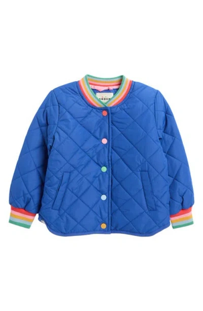 Mini Boden Kids' Fun Quilted Bomber Jacket In Blue