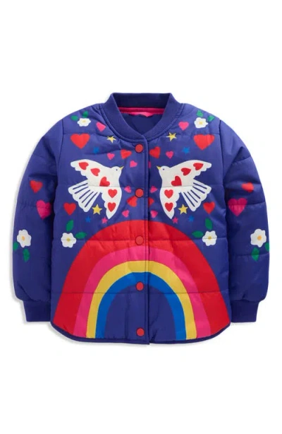 Mini Boden Kids' Fun Quilted Bomber Jacket In Blue