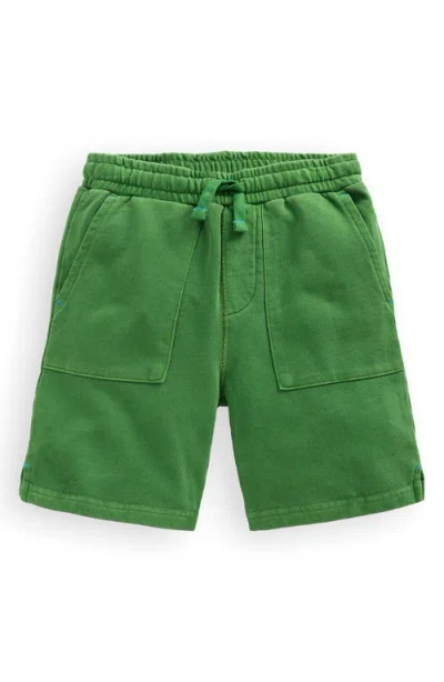 Mini Boden Kids' Garment Dyed Cotton Drawstring Shorts In Green