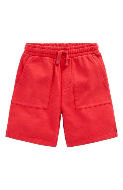 Mini Boden Kids' Garment Dyed Cotton Sweat Shorts In Red