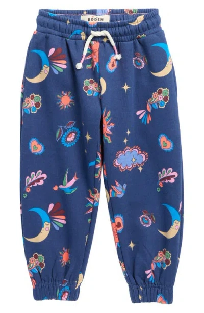Mini Boden Kids' Graphic Joggers In Blue