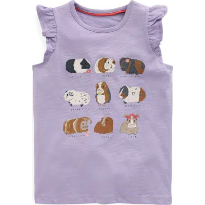 Mini Boden Kids' Guinea Pig Cotton Graphic Tank In Misty Lavendar Guinea Pigs