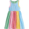 Mini Boden Kids' Harlow Stripe Strappy Cotton Sundress In Hotchpotch Multi Stripe