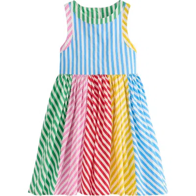 Mini Boden Kids' Harlow Stripe Strappy Cotton Sundress In Hotchpotch Multi Stripe