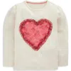 Mini Boden Kids' Heart Appliqué Long Sleeve Cotton Graphic T-shirt In White