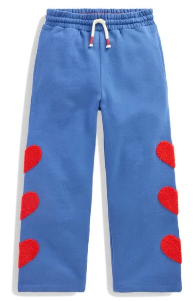 Mini Boden Kids' Heart Appliqué Sweatpants In Blue