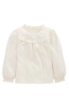 Mini Boden Kids' Heart Broderie Anglaise Top In White