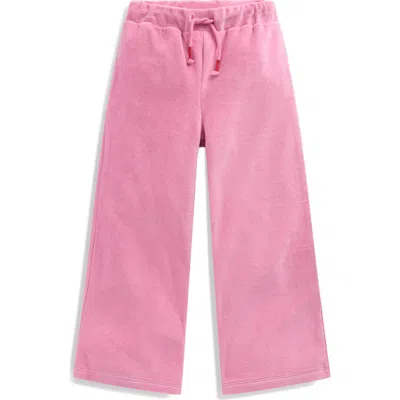 Mini Boden Kids' Heart Pocket Velour Pants In Pink
