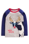 MINI BODEN MINI BODEN KIDS' HOLIDAY COW LONG SLEEVE COTTON GRAPHIC T-SHIRT