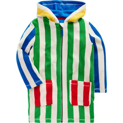 Mini Boden Kids' Hooded Zip-up Terry Cover-up Tunic In Multi