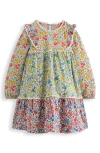 Mini Boden Kids' Hotchpotch Long Sleeve Tiered Cotton Dress In Multi