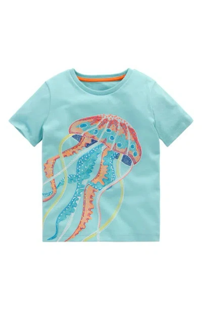 Mini Boden Kids' Jellyfish Embroidered Glow In Blue Jellyfish