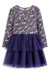 Mini Boden Kids' Jersey & Tulle Dress In Blue