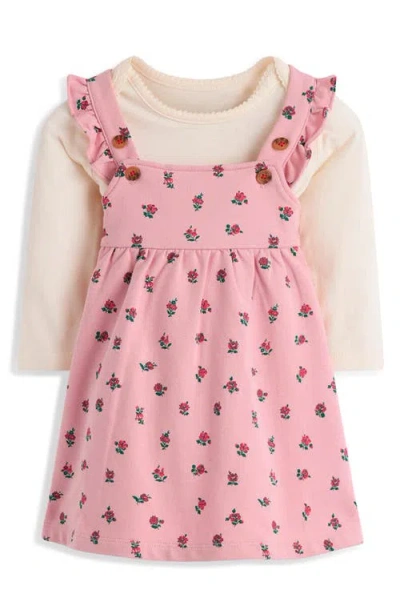 Mini Boden Babies'  Kids' Jersey Pinny Dress Set In Pink