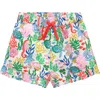 Mini Boden Kids' Juniper Undersea Print Cotton Ruffle Hem Shorts In Multi Coral Cove