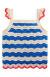 Mini Boden Kids' Leonore Stripe Pointelle Cotton Sweater Tank