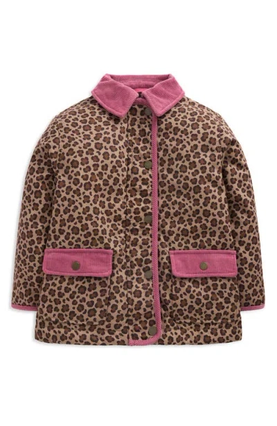 Mini Boden Kids' Leopard Print Barn Jacket In Multi