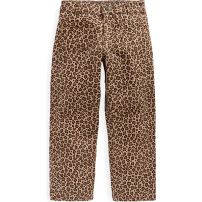Mini Boden Kids' Leopard Print Cotton Pants In Multi