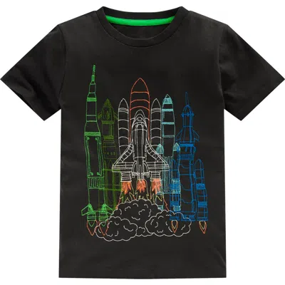 Mini Boden Kids' Linear Stitch T-shirt In Green