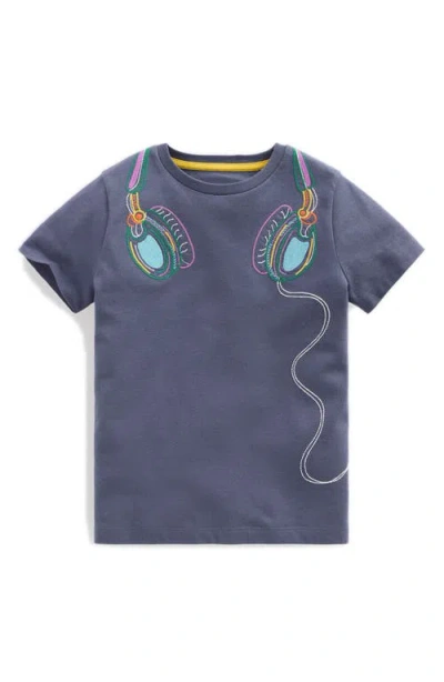 Mini Boden Kids' Linear Stitch T-shirt In Blue