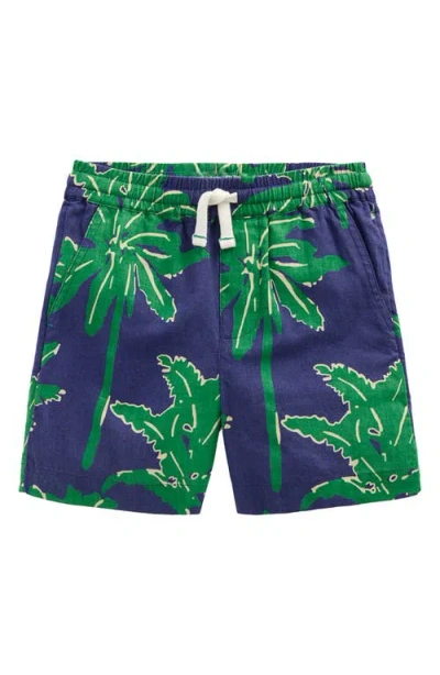 Mini Boden Kids' Linen & Cotton Shorts In Blue