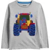 Mini Boden Kids' Long Sleeve Bouclé Cotton Graphic T-shirt In Gray