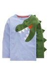Mini Boden Kids' Long Sleeve Dragon Appliqué Cotton T-shirt In Blue