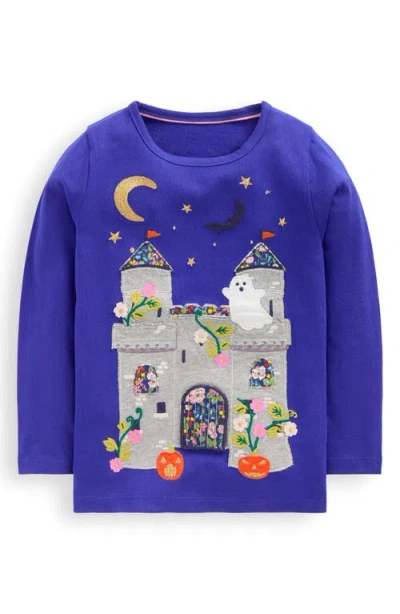 Mini Boden Kids' Long Sleeve Lift The Flap Cotton T-shirt In Purple
